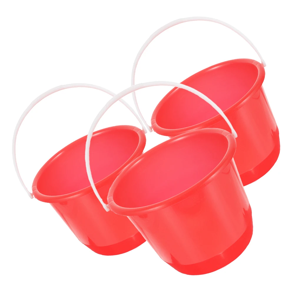 

3pcs Car Wash Bucket High Capacity Portable Cleaning Garden Small Plastic Outdoor Pet Food Storage Durable