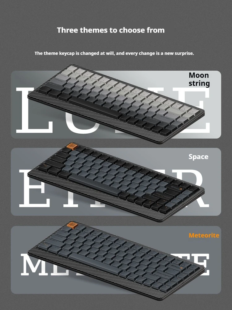 Lofree Themed Key Caps EDGE Low-Profile Mechanical Keyboard 84-Key PBT Dye-Sublimated Oil-Resistant for Office Gaming