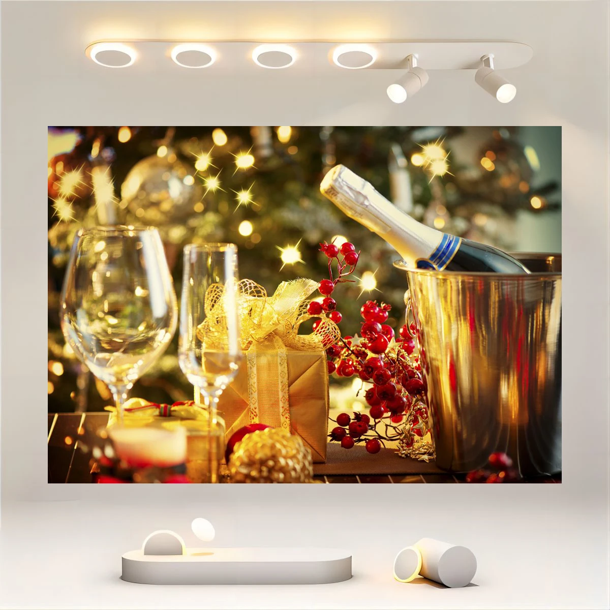 Happy New Year Champagne Glass Star Photography Background New Year's Eve Festival Celebration Party Decoration Props