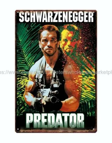 Schwarzenegger Predator sci fi movie metal tin sign wall art online