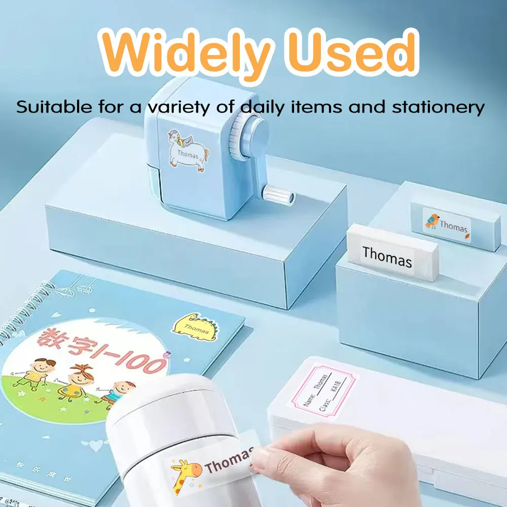 3Size Transparent Custom Name Sticker Waterproof Personal Office Supplies Tag Label Children School Stationery Scrapbook Sticker