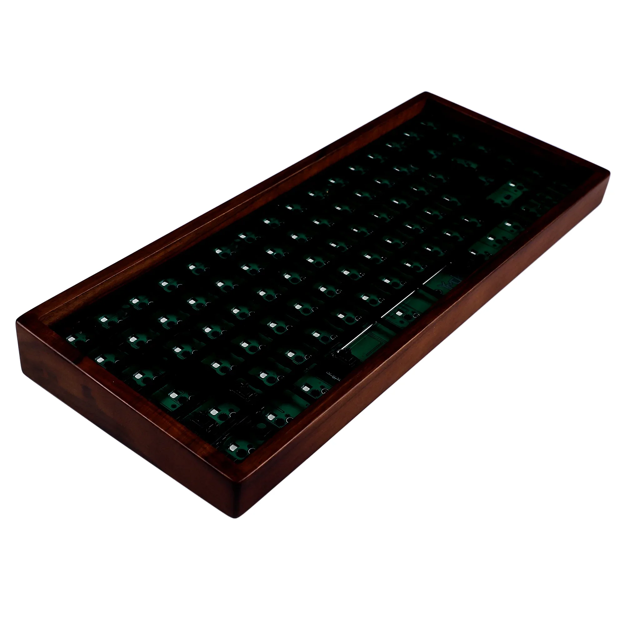 Walnut Wood Case 75% 84 RGB Kit Support ANSI ISO Hot Swap VIA VIAL Fully Programmable PCB