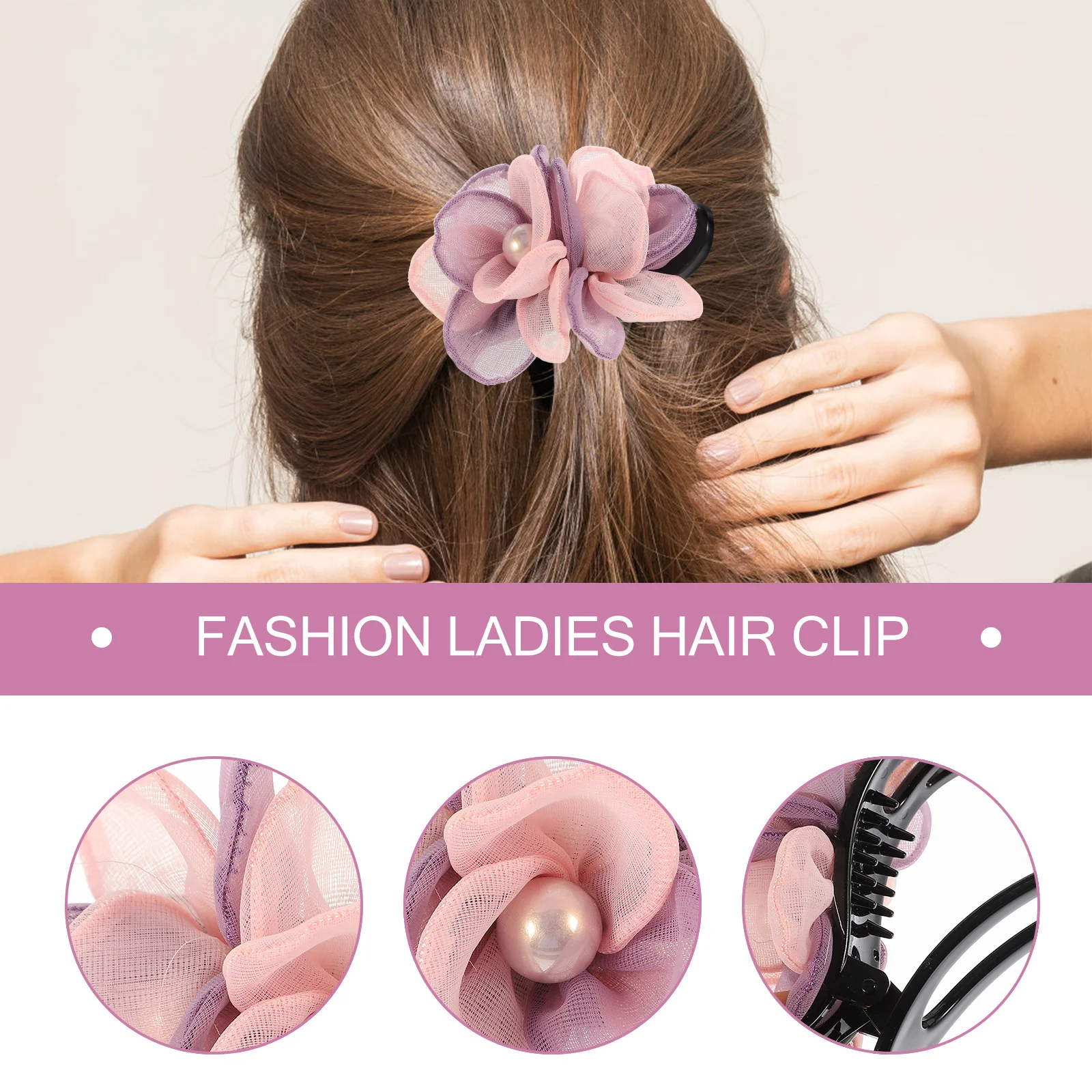 

Duck Bill Clip Silk Flower Clip For Women Thick Hair French Style Decorative Accessories Styling Hair Jewelry