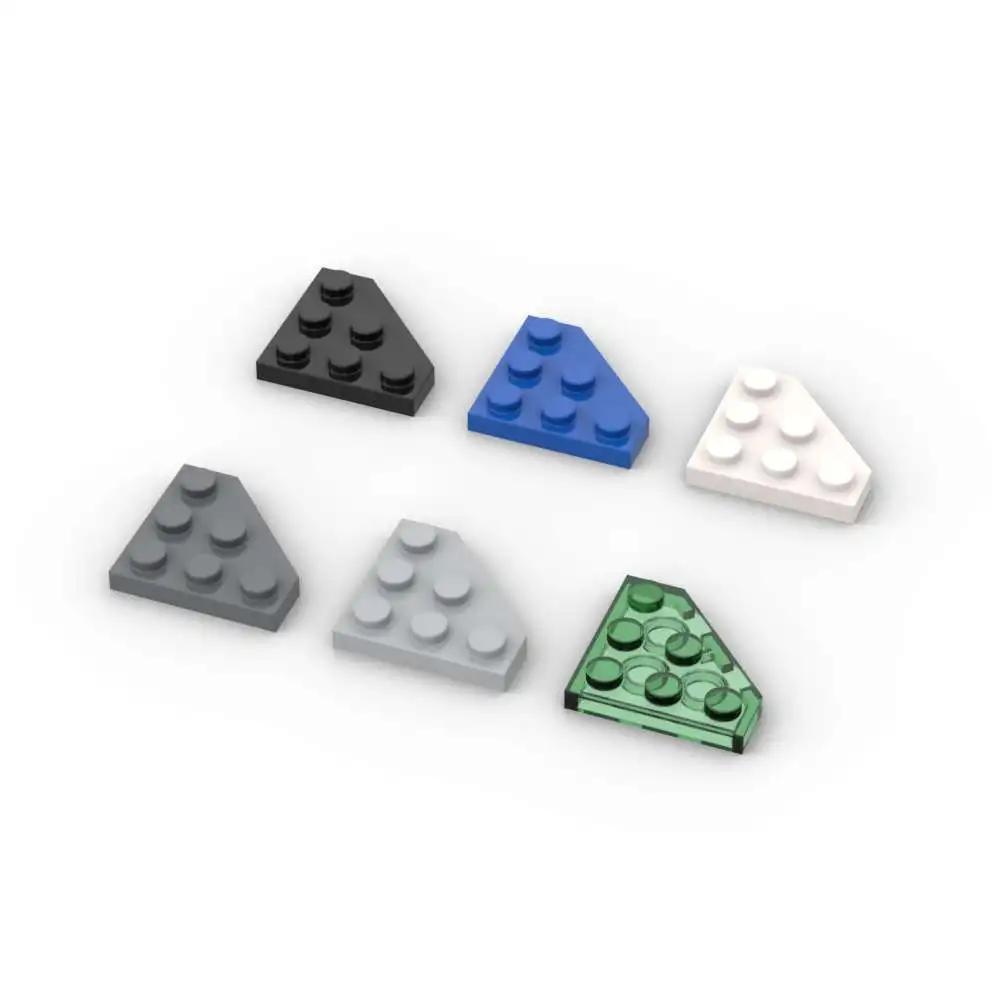MOC 10PCS Puzzle Particle 2450 Plate 3x3 Cut Corner Building Blocks Wedge Plate Bricks DIY Toy Children Kid Gifts Dropshipping