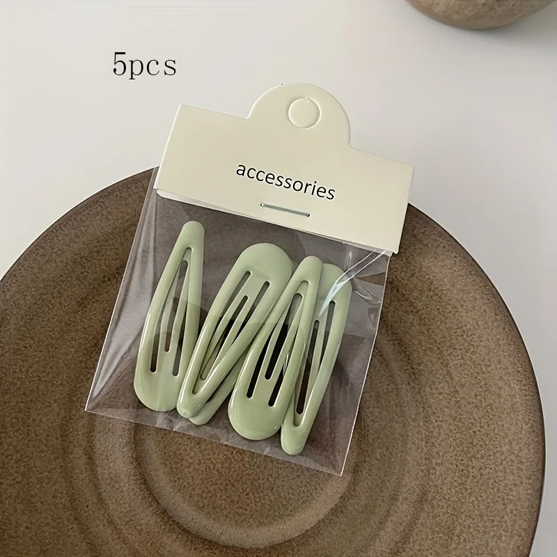 5 Stück süße, mädchenhafte, bunte Haarspangen mit Herz-Motiv, einfache, stilvolle Haarspangen für die Ponyseite, BB-Clips – Detail 8