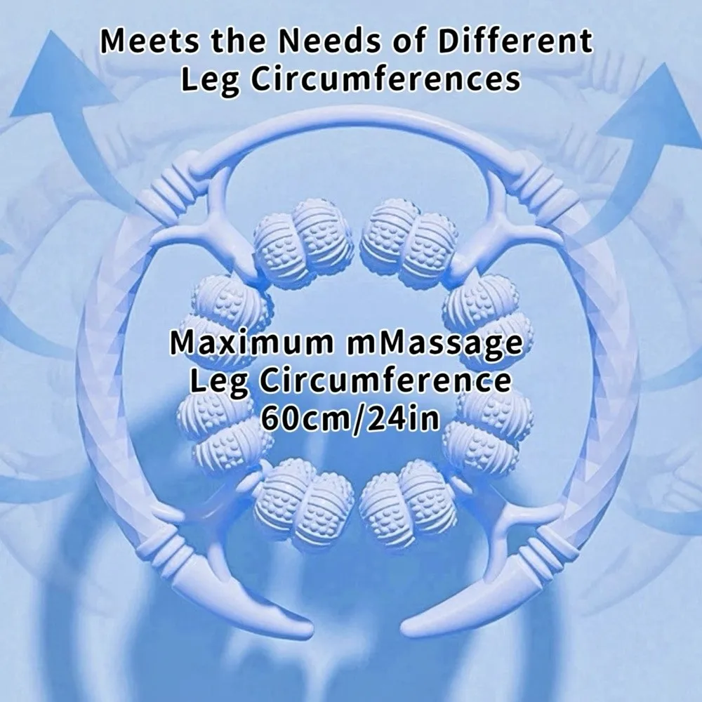 32 Wheels Annular Leg Clamp Massager Handheld Multifunctional Cellulite Massager 360-degree Rotation Sore Muscle Recovery