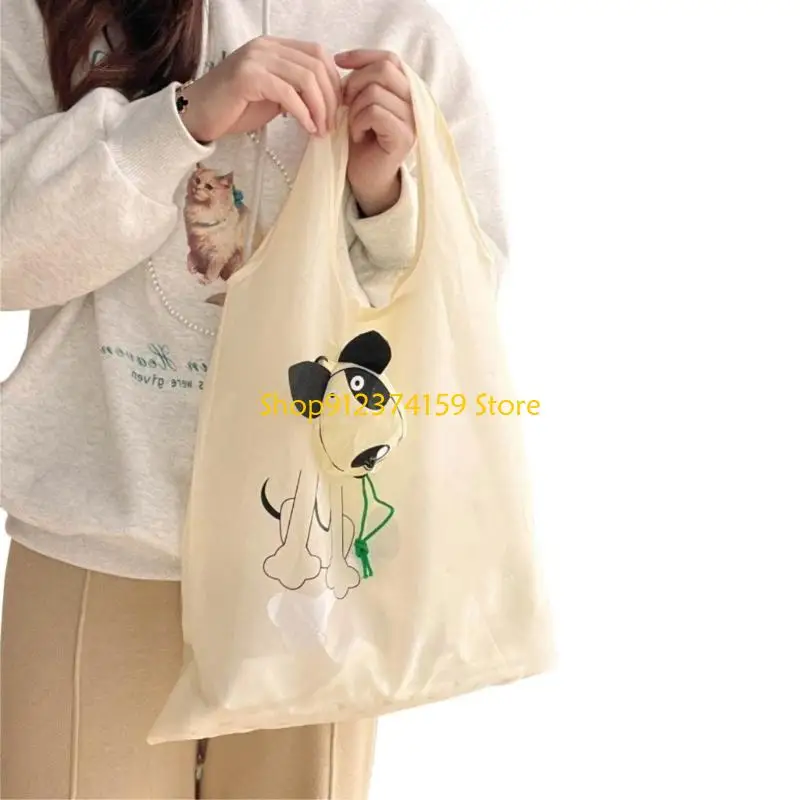 G5AE Reusable Cartoon Foldable Bag Wide Comfortable Strap Lightweight Design for Outdoor Adventures and Grocery Runs
