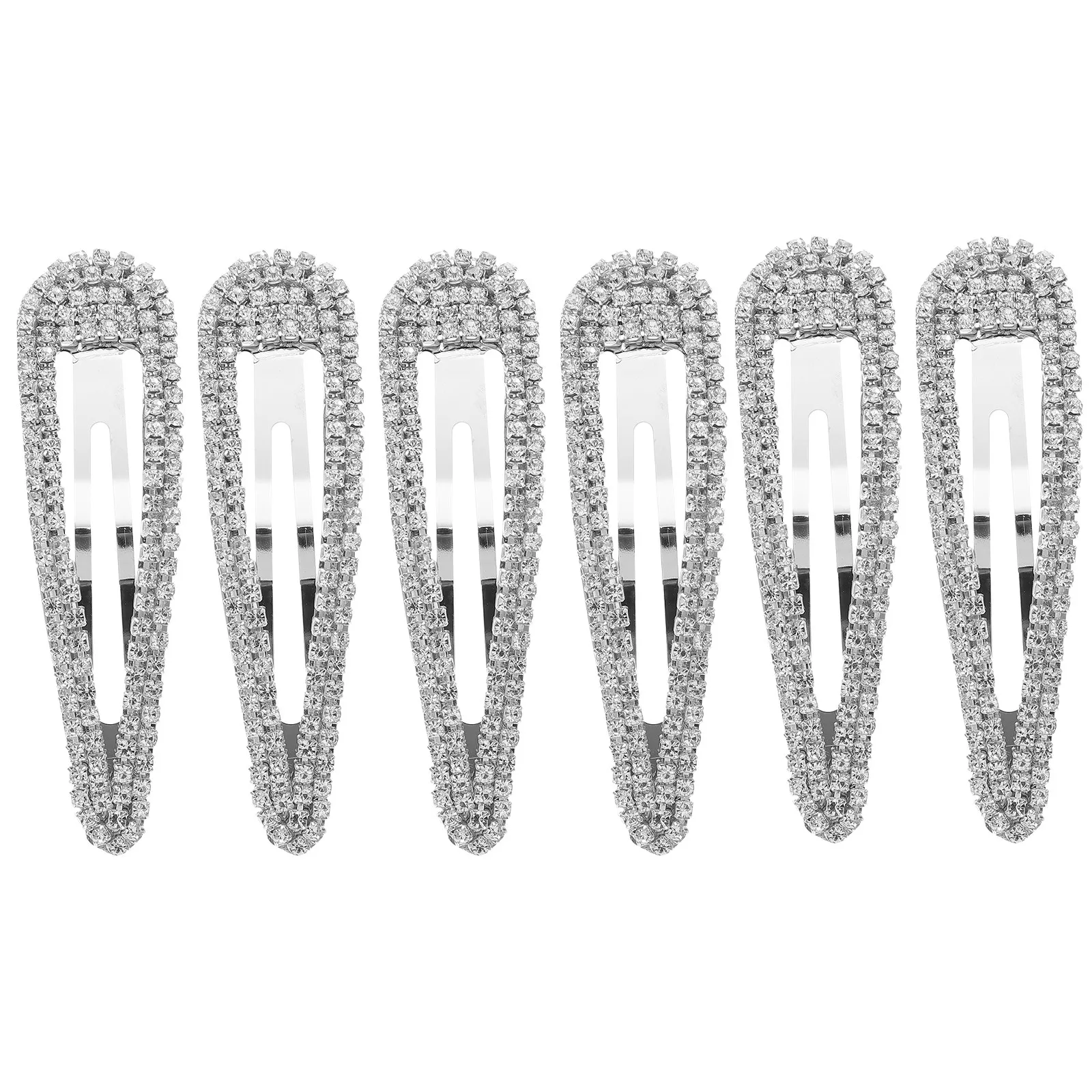 6Pcs Rhinestones Hair Clips Exquisite Decorative Side Hair Clip for Straight Curly Ponytail Braiding Styling Hairpin