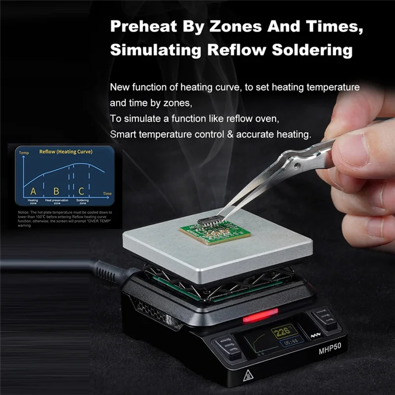 Miniware Soldering Station Constant Temperature Heating Station Built-In Cooling Fan 160X80 LCD Segmented Heat