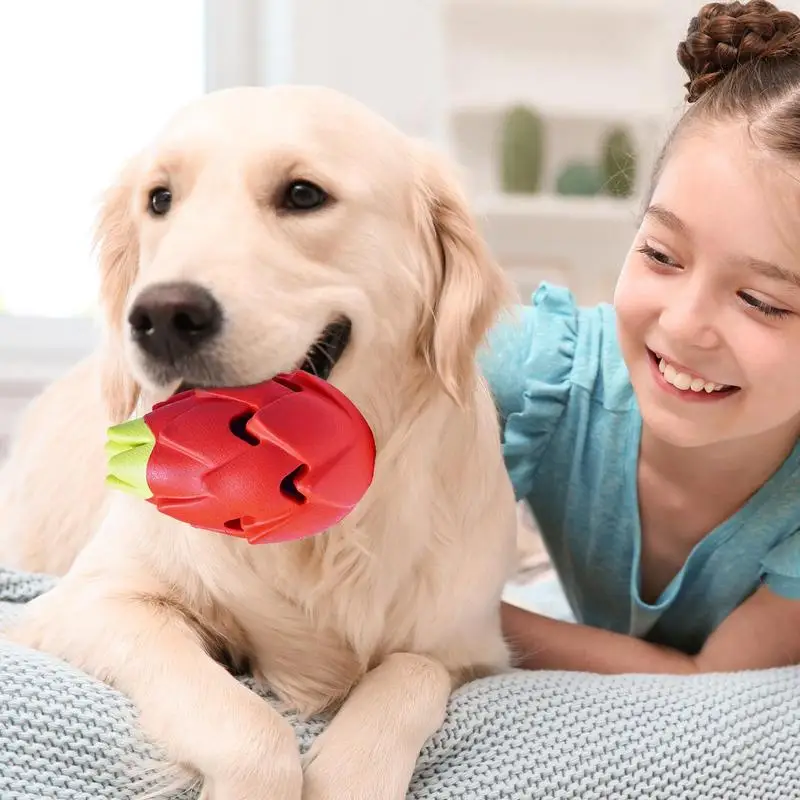 Alimentador lento para cães anti-asfixia alimentador lento bola puzzle alimentador lento comer borracha pitaya brinquedos interativos para cães brinquedos de dentição