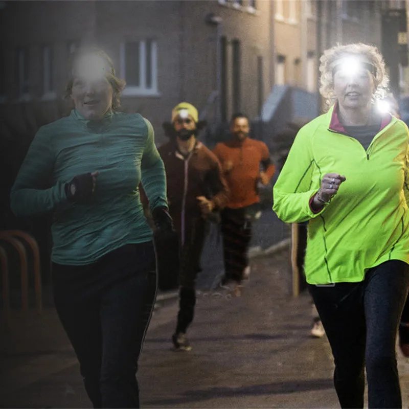 Foladable Induction  Headlight with Built-in Battery Head Flashlight Outdoor Riding Light USB Charging Night Running Hiking Lamp