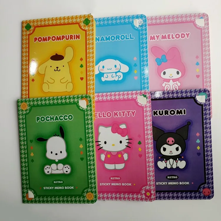 SanrioHello Kitty Kuromi stiker kombinasi Notebook lucu kenyamanan stiker N waktu stiker kartun buku pegangan Notebook