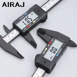 AIRAJ 150MM Vernier Caliper Plastic Digital Caliper, Inch Metric Fraction Conversion, Large LCD Display Measurement Tool