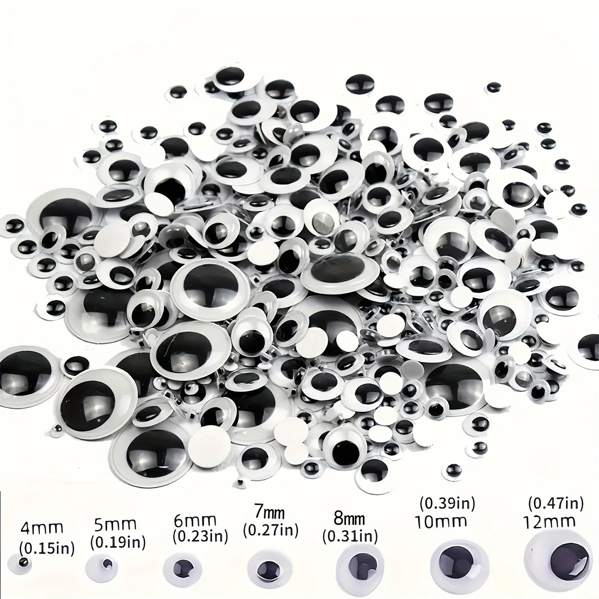 800/500pcs/set Mixed Size DIY Adhesive Doll Eyes Black Eyes For Handcrafts Adhesive Eyes DIY Craft Supplies Cartoon Eyeballs