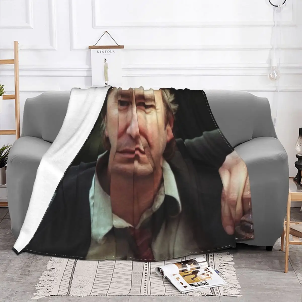 Alan Rickman Blanket Warm Textile On The Sofa Faux Fur Throw Family Expenses