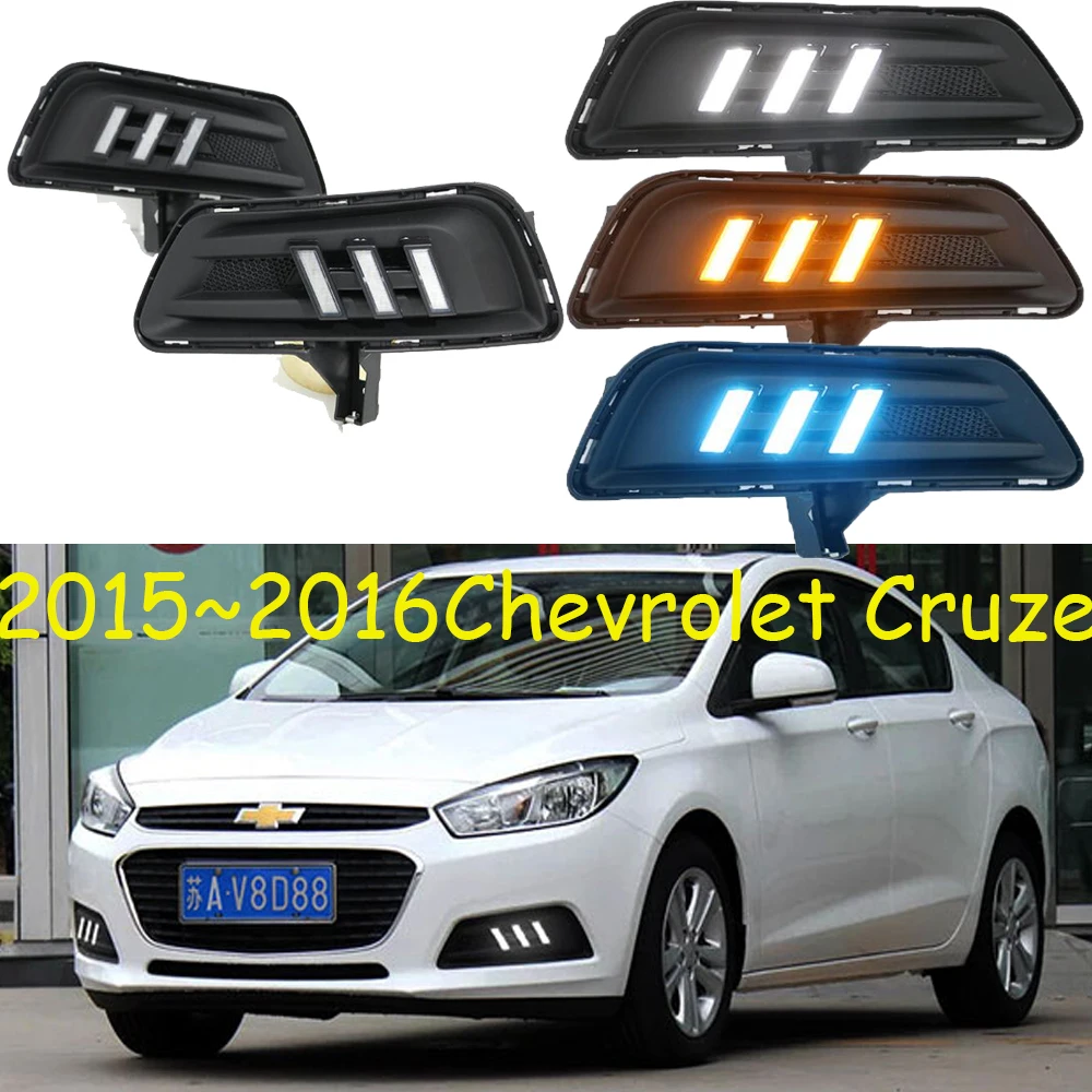 

Dynamic car bumper headlight for Cruze daytime light 2015~2016y DRL car accessories LED headlamp Cruze fog light