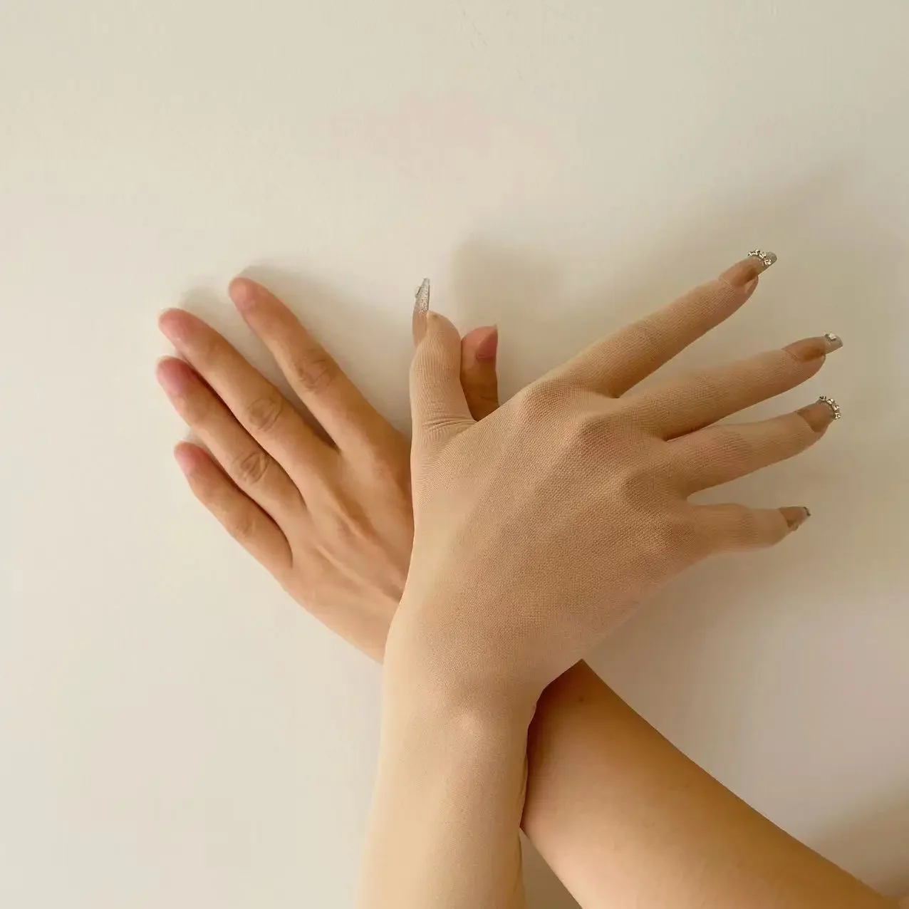 Солнцезащитный крем, сексуальные кружевные тонкие прозрачные полые дышащие длинные перчатки, бесшовные высокоэластичные однотонные женские и мужские чулки с ногтями