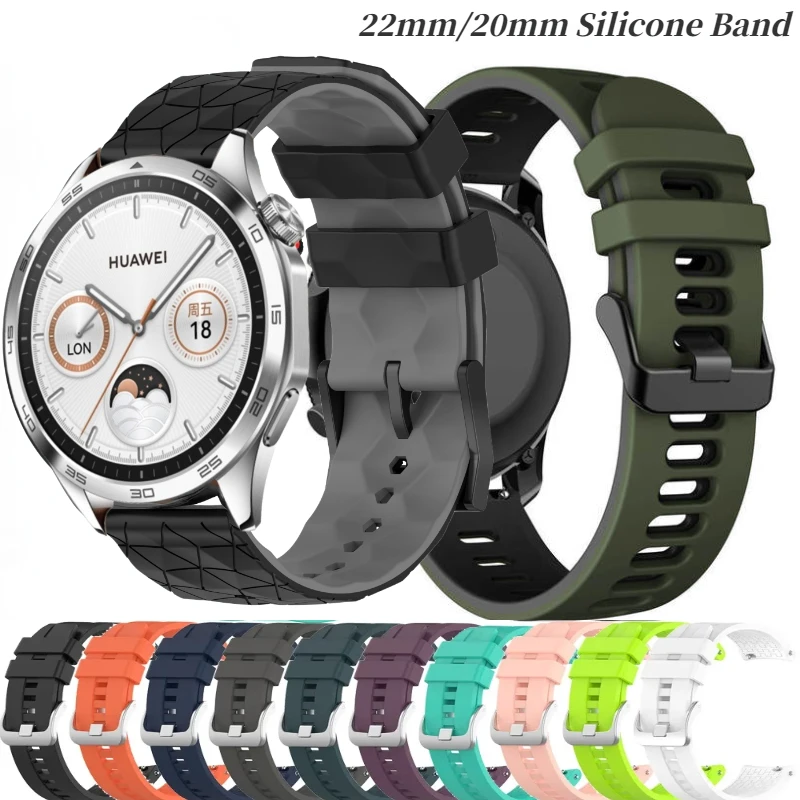 Correa de silicona para Huawei Watch 4/3/GT4-3-2 Pro/Samsung Galaxy Watch 6/5/4/3, correa de pulsera Amazfit GTR4/Stratos 3, 22mm y 20mm