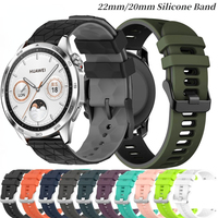 22mm 20mm Silicone Band For Huawei Watch 4/GT5-4-3-2 Pro/Samsung Galaxy Watch 6/5/4/3 Bracelet Belt Amazfit GTR4/Stratos 3 Strap