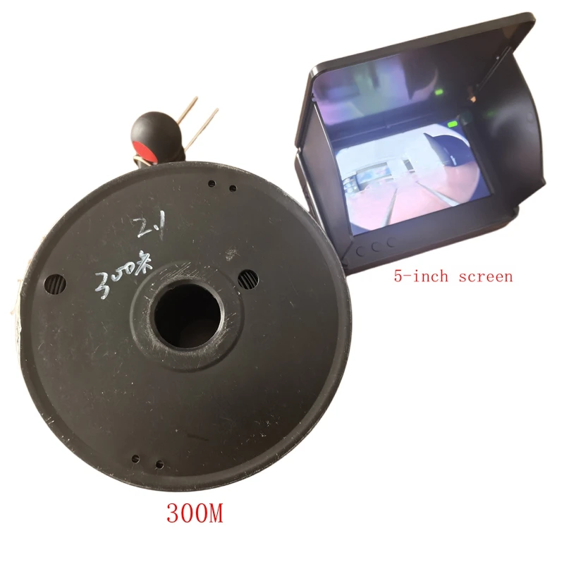 ด้วยสาย 300 เมตร 5 นิ้วแบตเตอรี่ในตัวจอแสดงผล HD กล้องค้นหาปลาตรวจจับใต้น้ํา