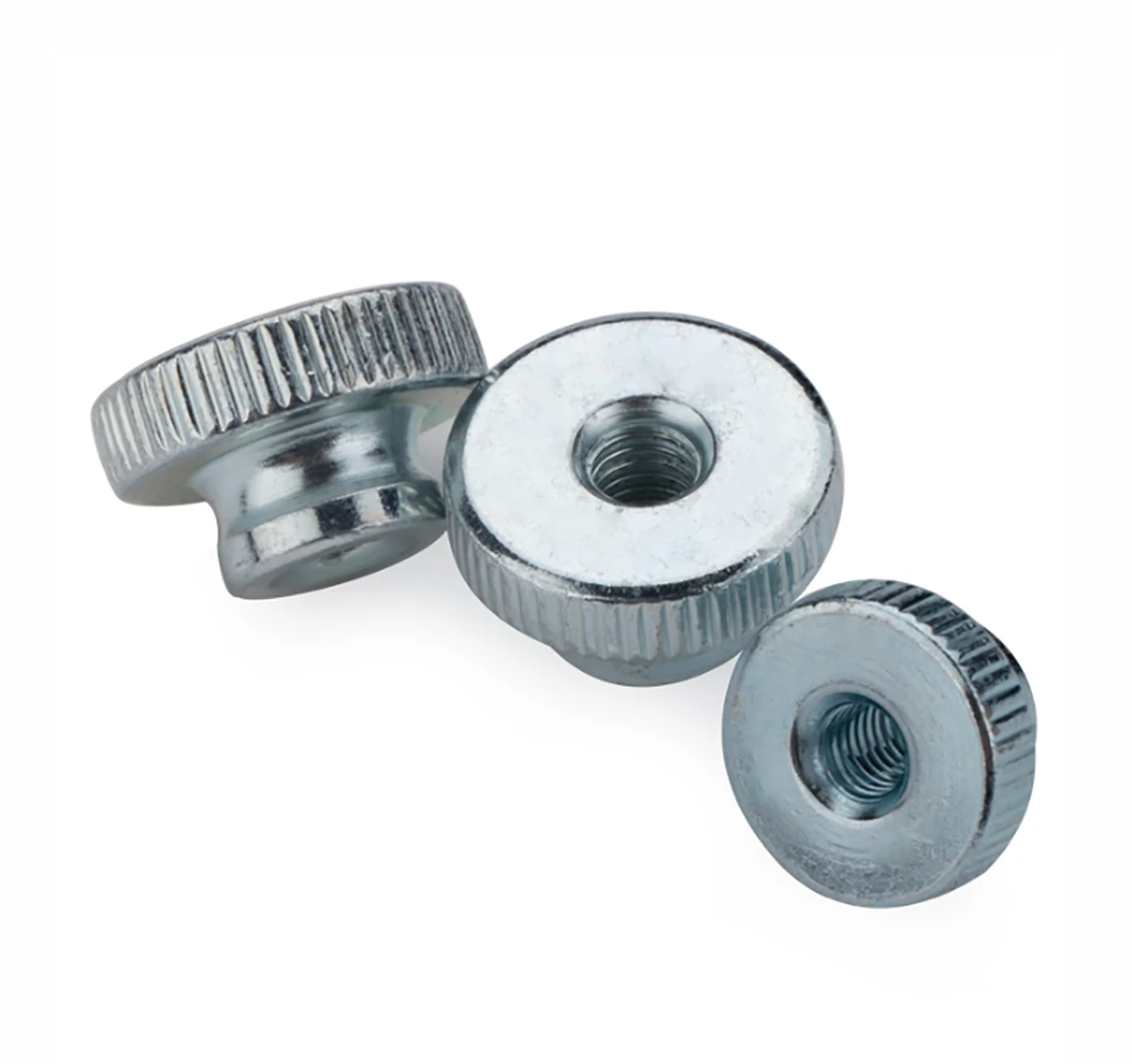 Blue Zinc Through Hole Knurled Thumb Nuts M3 M4 M5 M6 M8 M10 Carbon Steel Hand Grip Knobs Step Nut Hardware Accessories