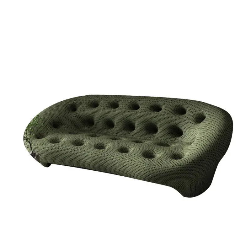 

Freehand space shell sofa curved double three Italian living room light luxury art small apartment sofa