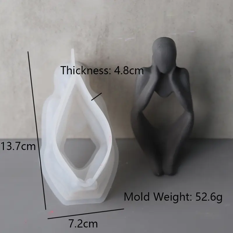 DIY Thinker Statue Silicone Mold 3D Nordic Art Abstract Human Body Plaster Ornament Mould Epoxy Resin Handicraft Mold Home Decor - Image 7