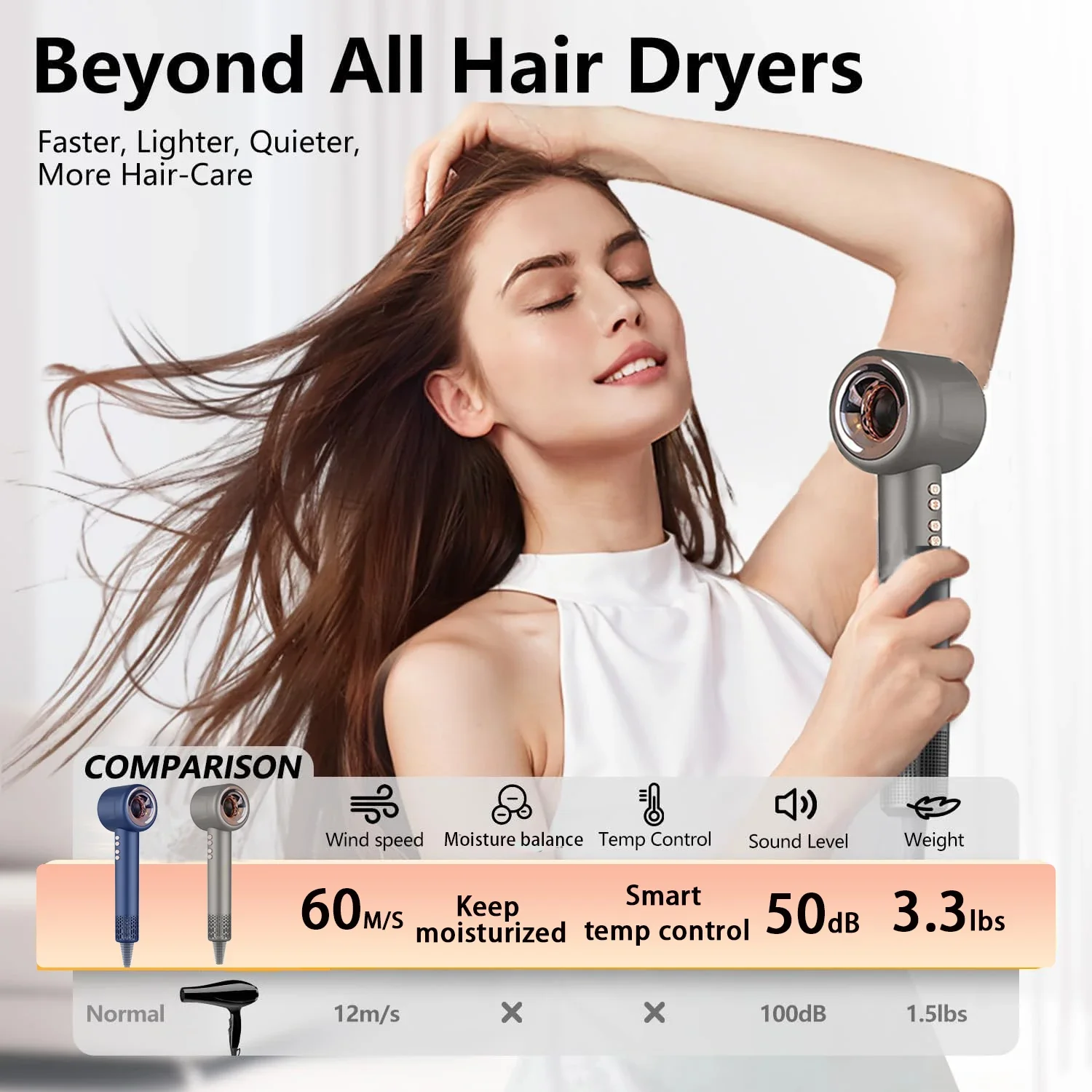 1600W High Power Negative Ion Hair Stylist Barbershop Special Silent Blower Constant Temperature Hair Care image 5