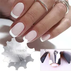 1Pc French V-Shape Cutter Nail Stencil Stamping Plates Stainless Steel Nail Art Edge Trimmer Easy French Smile Line Cutter Tools