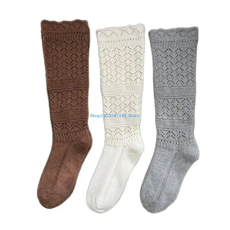 

P88B Weave Intermediate Calf Stackable Socks Women Autumn Winter Warm Polyester Elastic