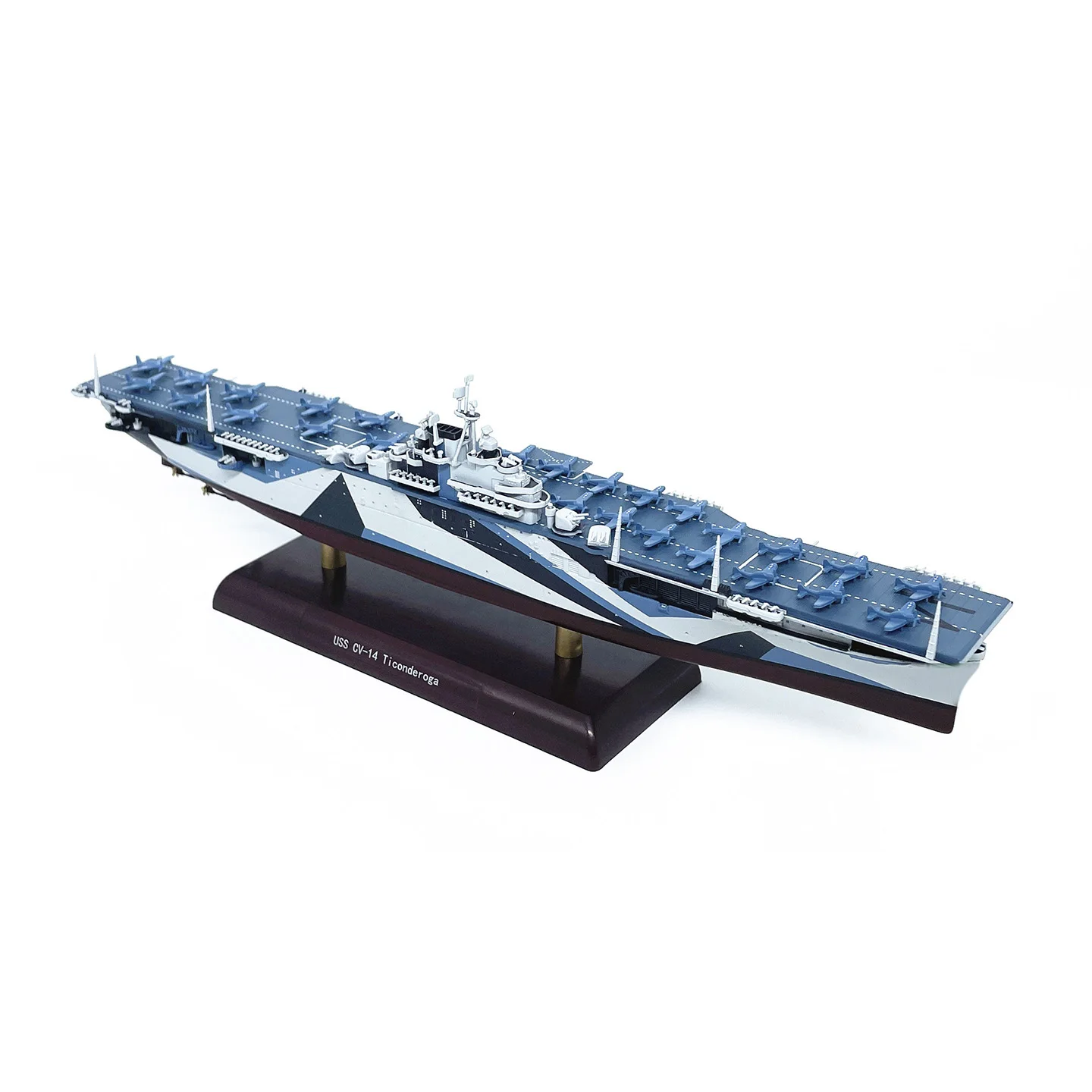 1:1000 Модель Ticonderoga США CV-14 времен Второй мировой войны (сплав корабля) Модель статического готового продукта