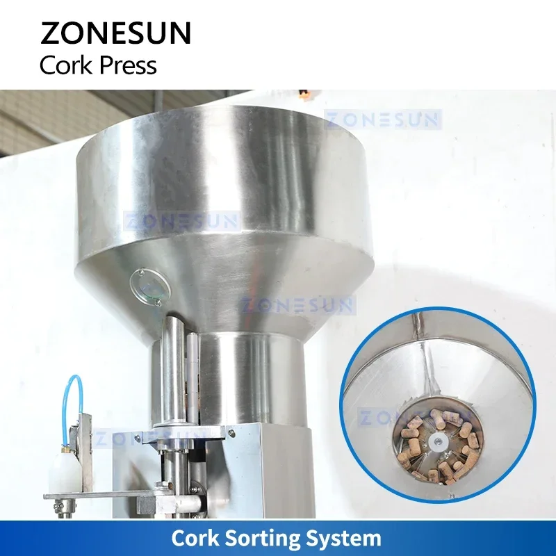 ZONESUN ZS-DSJ2 Macchina automatica per il tappo delle bottiglie di vino |   Inserto in sughero champagne per la linea di produzione di confezioni di bevande