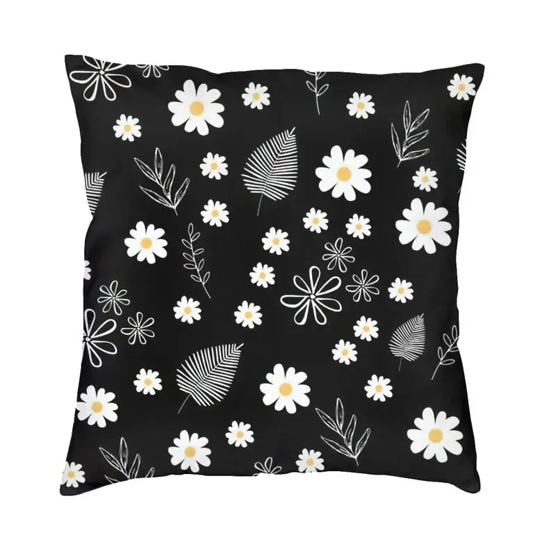 Luxury Leaves Daisy Flower Cushion Covers 45x45 Soft Floral Throw Pillow Case for Sofa Square Pillowcase Home Decor