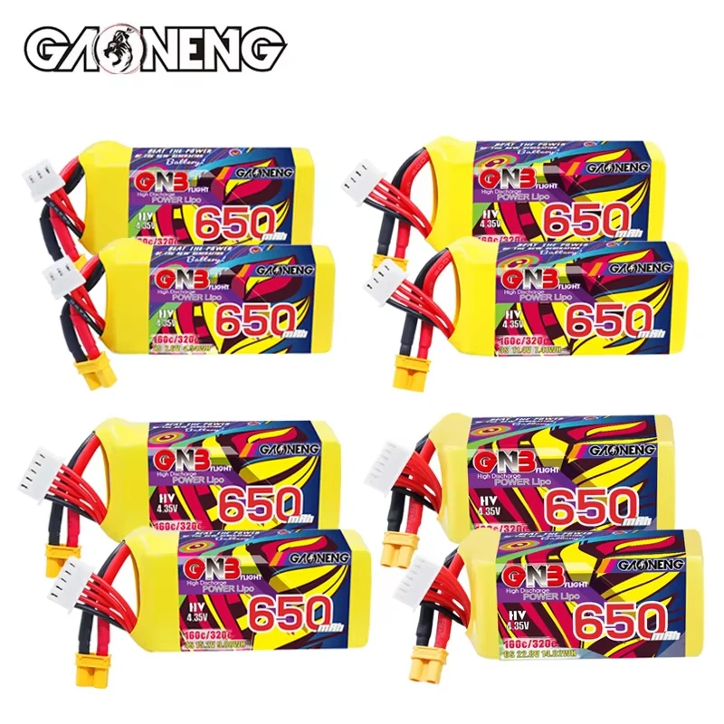 

2Pcs GNB LiPo Battery 2S 3S 4S 6S 8S 650mAh 160C/320C With XT30 for FPV Racing Drone Quadcopter Helicopter Airplane Parts Hoppy