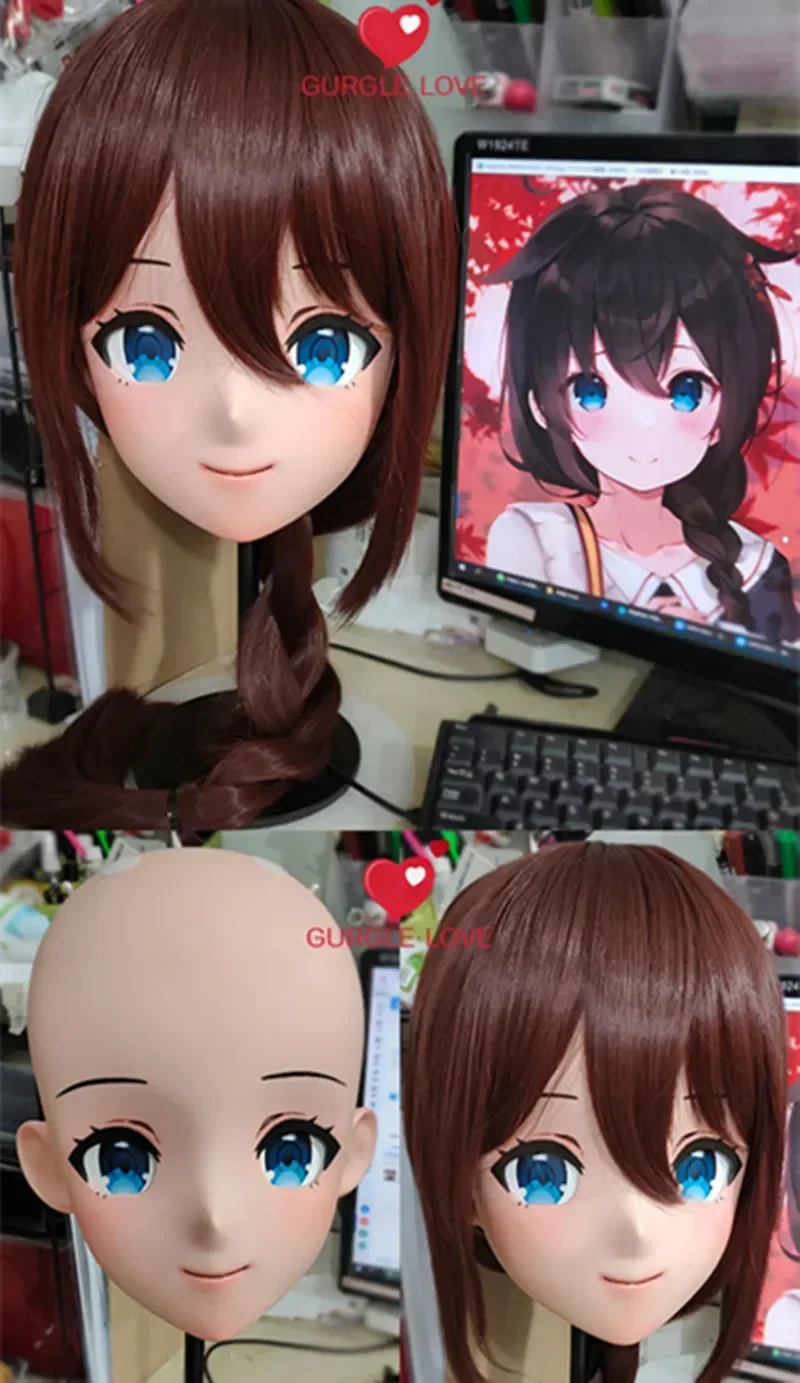 (GL03) Personagem Personalizado Feminino Menina Resina Meia Cabeça Crossdressing Cosplay Anime Japonês Papel FGO Jack Kigurumi Máscara