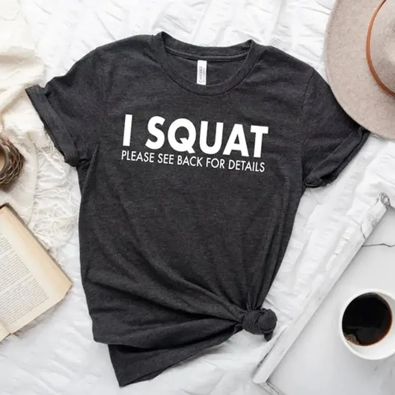 Workout Squat Shirt With Back print
