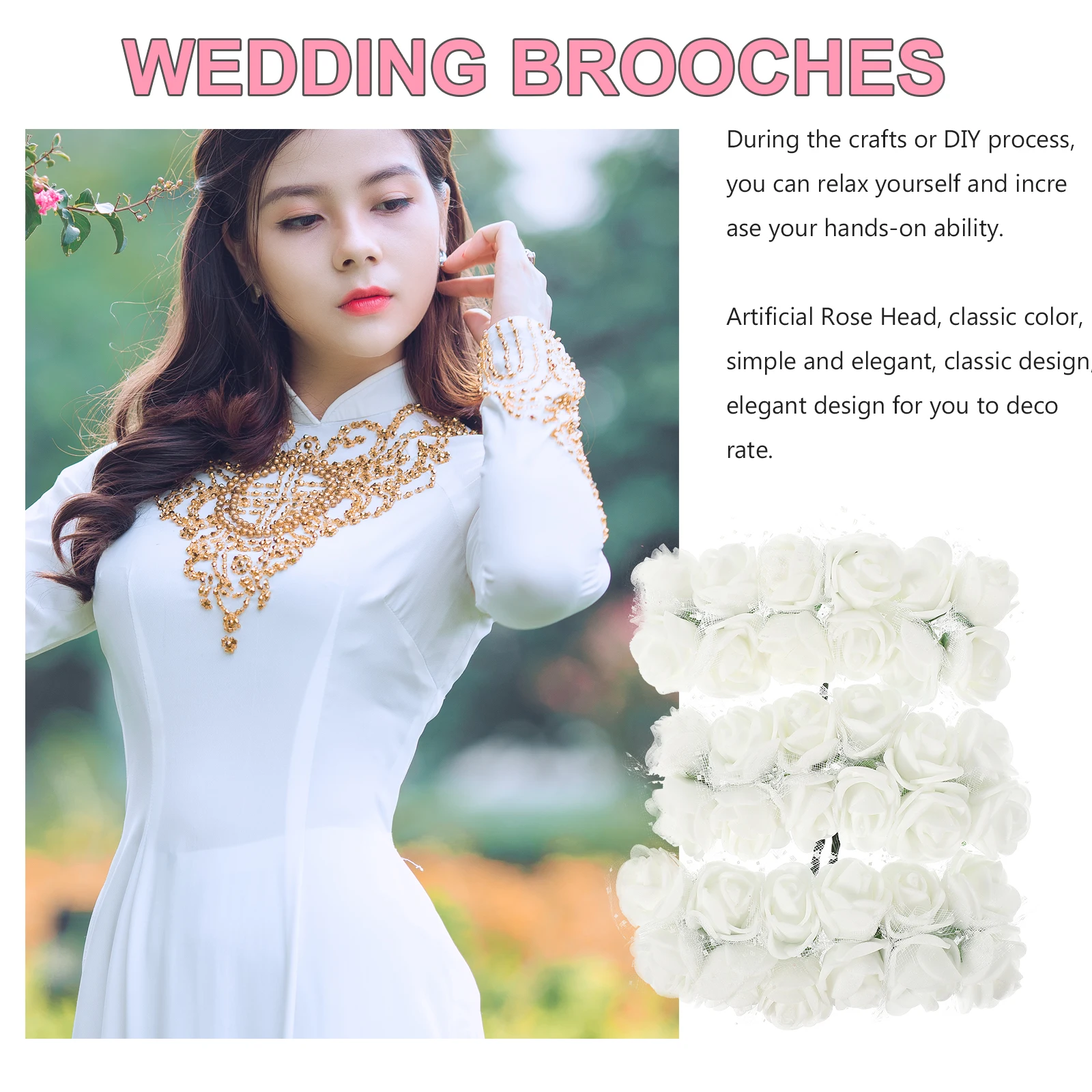 

144pcs Mini Rose Head Artificial Flowers Fake Wedding Decor Bridesmaid DIY Crafts Non Fading Mixed Colors Elegant Design