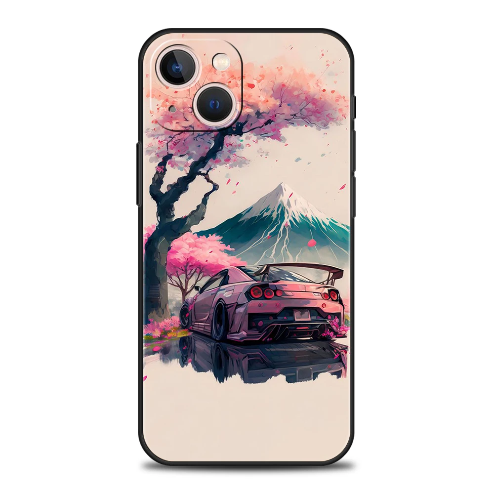 JDM Sports Cars Male Men Phone Case Cover for iPhone 16 15 14 13 12 11 Pro Max 7 8 Plus XR XS Silicone Fundas Shell Bags Capas