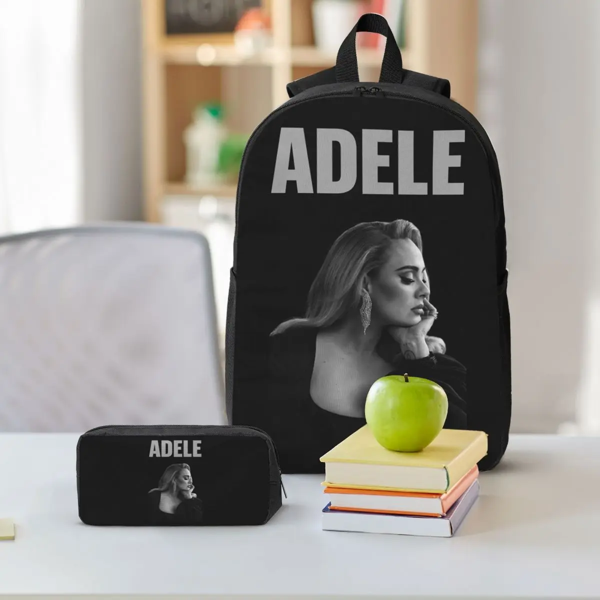 Cool Singer Adele Tour 2024 Music Album Backpack Student BookBag School Bag Shoulder Bags 3ps Insulated Lunch Bag Pencil Case