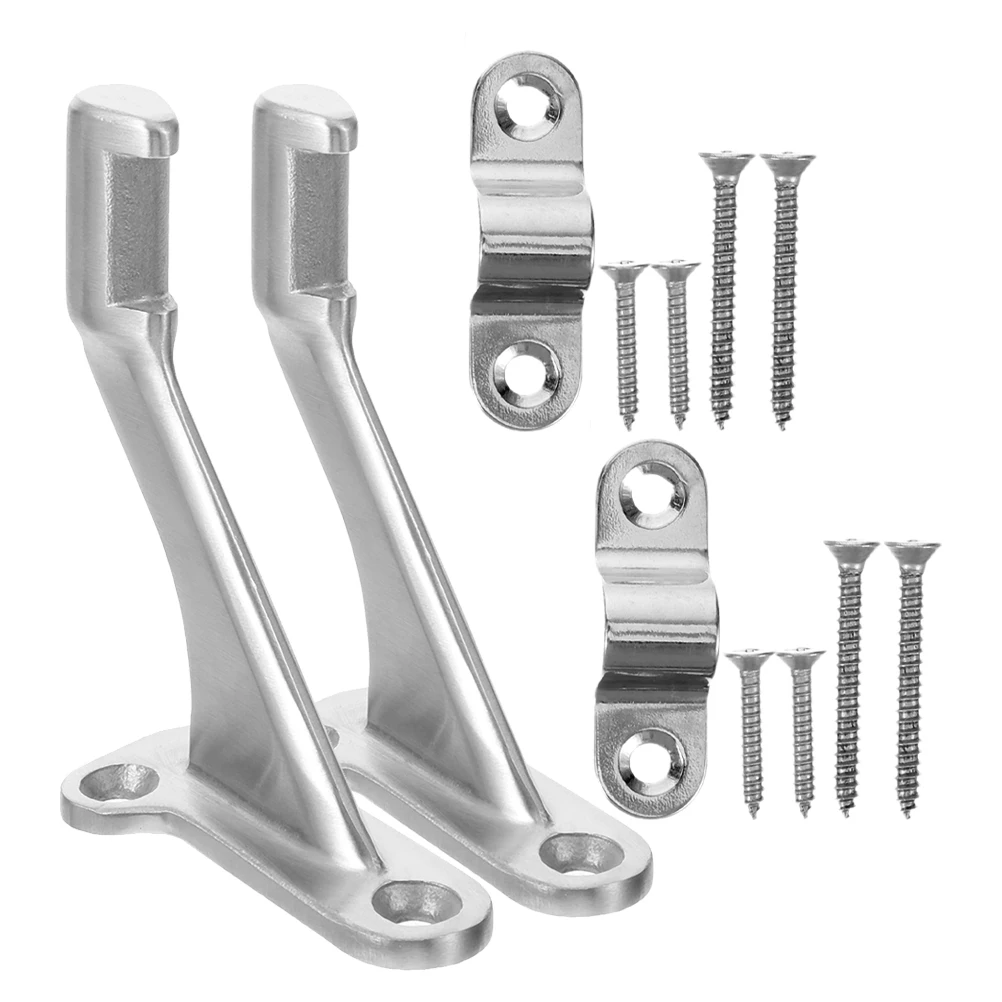 

2 set 2 Sets Staircase Handrail Brackets Stainless Steel Heavy Duty Connecting Hardware for Indoor Stairs Easy Installation