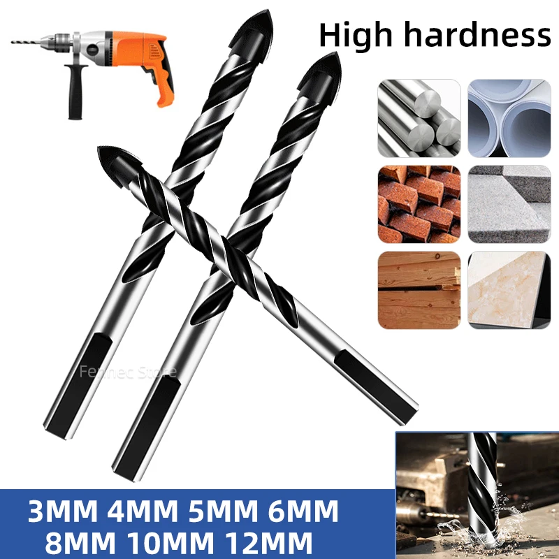 

3-12mm Triangular Drill Bit Concrete Drill Bit Set Tile Drill Bits Carbide Tip for Glass, Brick, Tile, Plastic,Ceramic and Wood