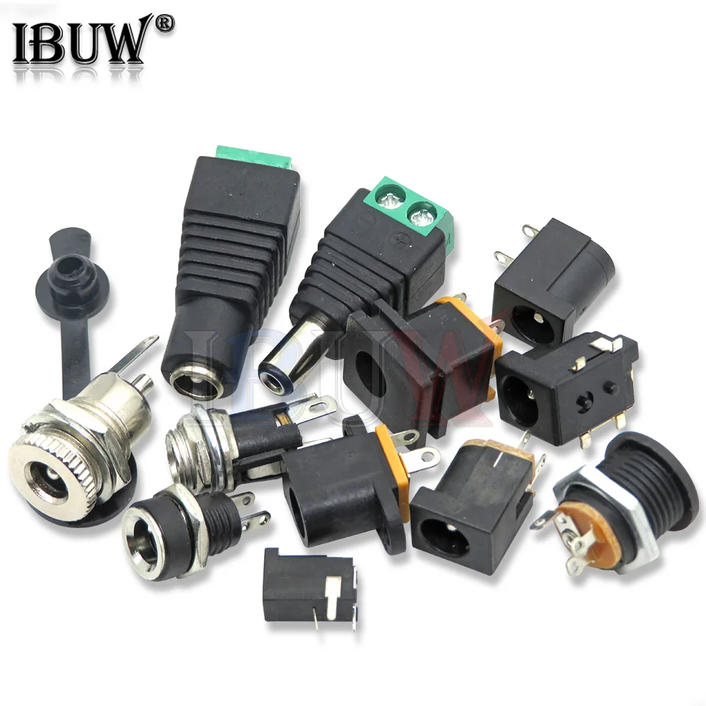 5/10PCS DC005 DC099 DC012 DC022 Male Female DC Power plug 5.5 x 2.1MM 5.5*2.5MM Jack Adapter Connector Plug CCTV 5.5x2.1 5.5x2.5