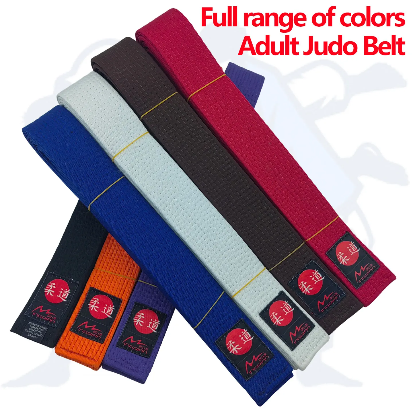 Adult Men's Rigid Judo Belts Custom Embroidered Name White Yellow Blue Green Red Brown Purple Black 4.5cm A012345