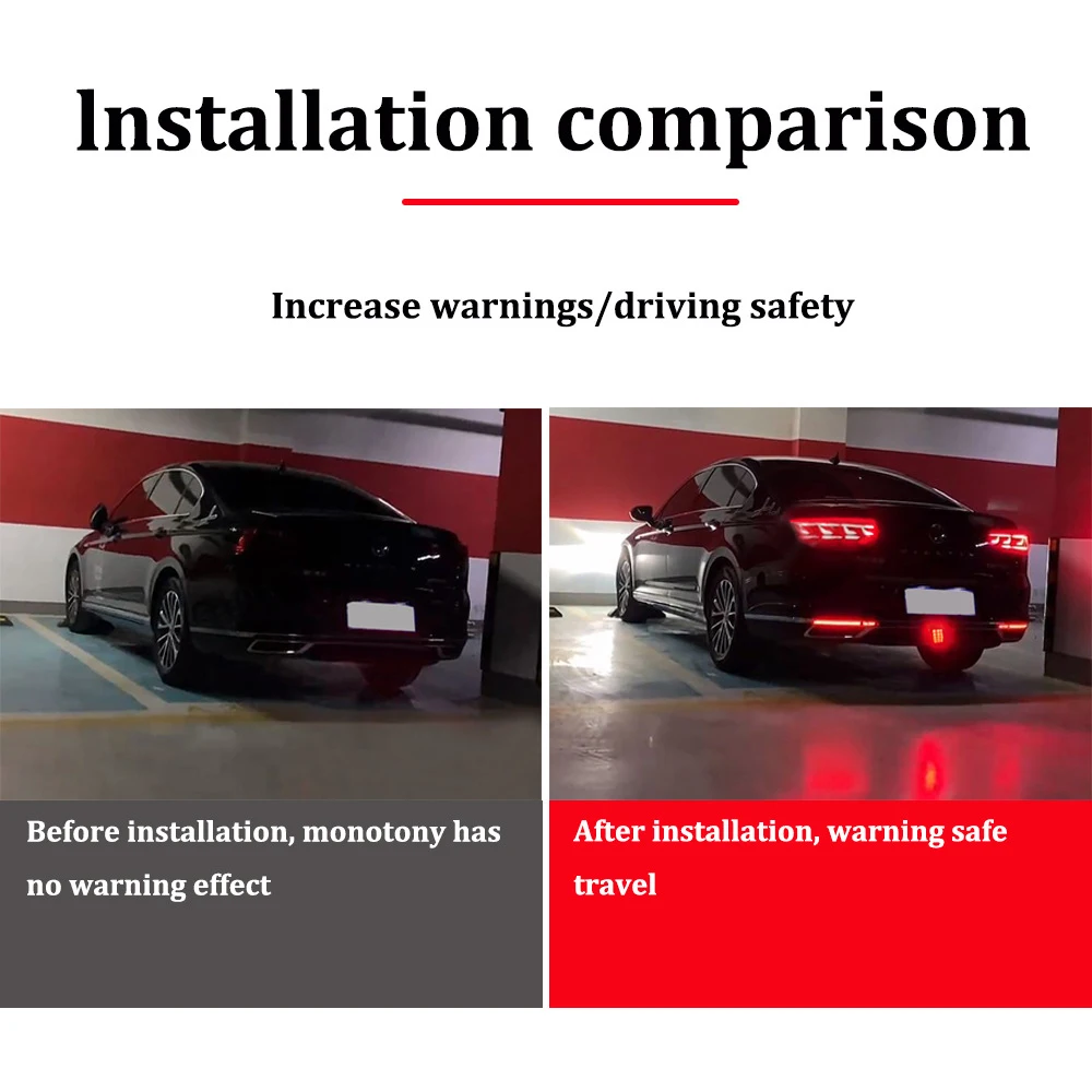 Car LED 3rd Brake Light F1 Style 15 LED Rear 3rd Third Strobe Flashing Tail Brake Stop Light Red/black Universal Car Accessories
