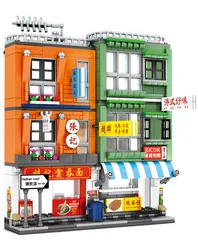 Hong Kong Style 601095 Tranditional street series of building block for Children Toy