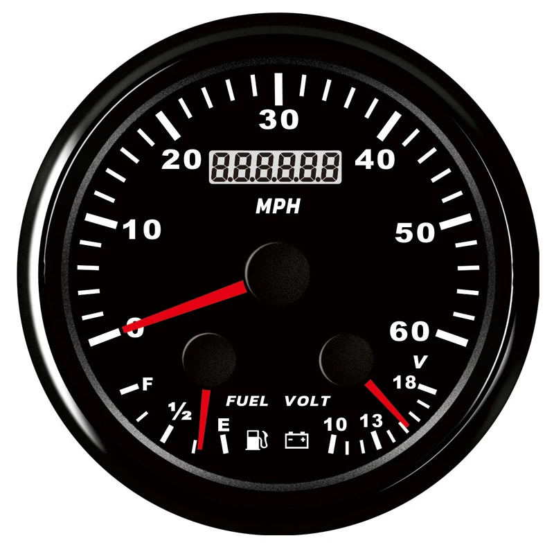 Multifunction Instrument Panel Gauges 0-60MPH GPS Speedometers 10-18v Voltmeters 0-190ohm or 240-33ohm Auto Fuel Level Meters