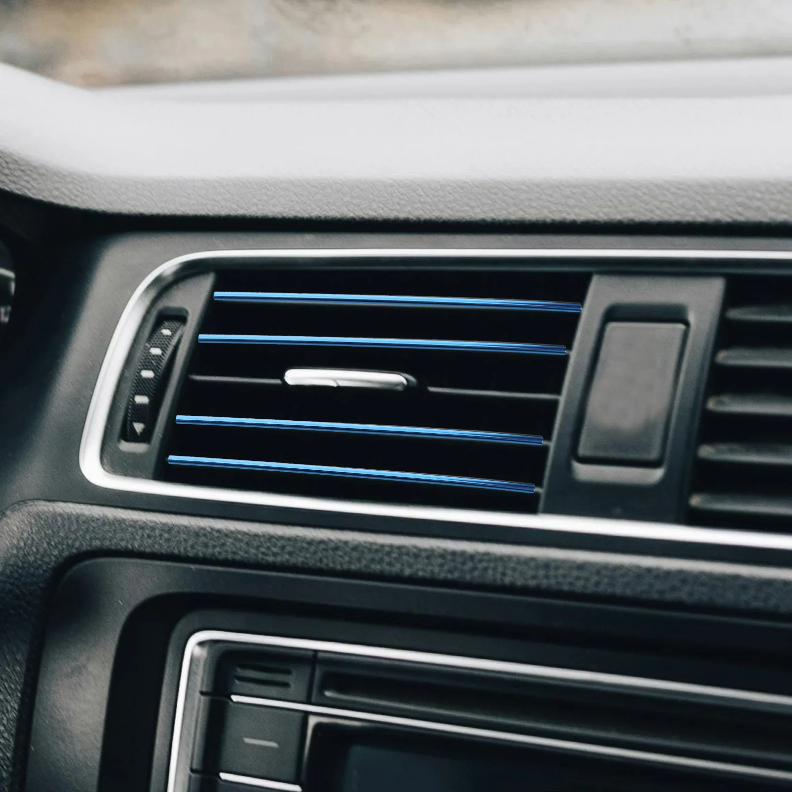 

40pcs Car Vent Outlet Strips Blue PVC Decorative Interior Air Conditioning Trims Universal Auto Accessories Modern Stylish