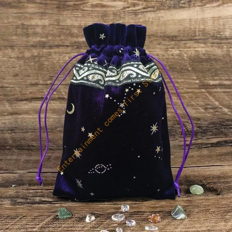 Flannel Tarot Bag Dices Drawstrings Bag for Storing Board Game Cards 55KD