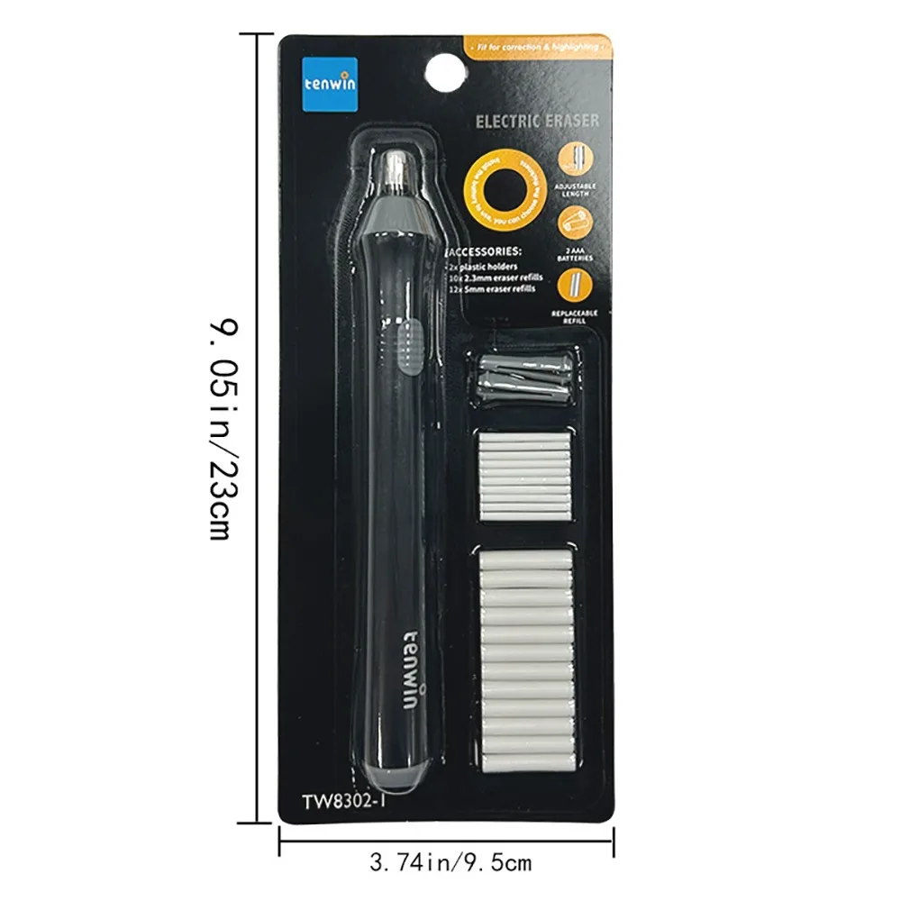 

1 шт., электрический резиновый ластик на батарейках с резиновыми стержнями, регулируемый ластик для рисования, ластик для карандашей