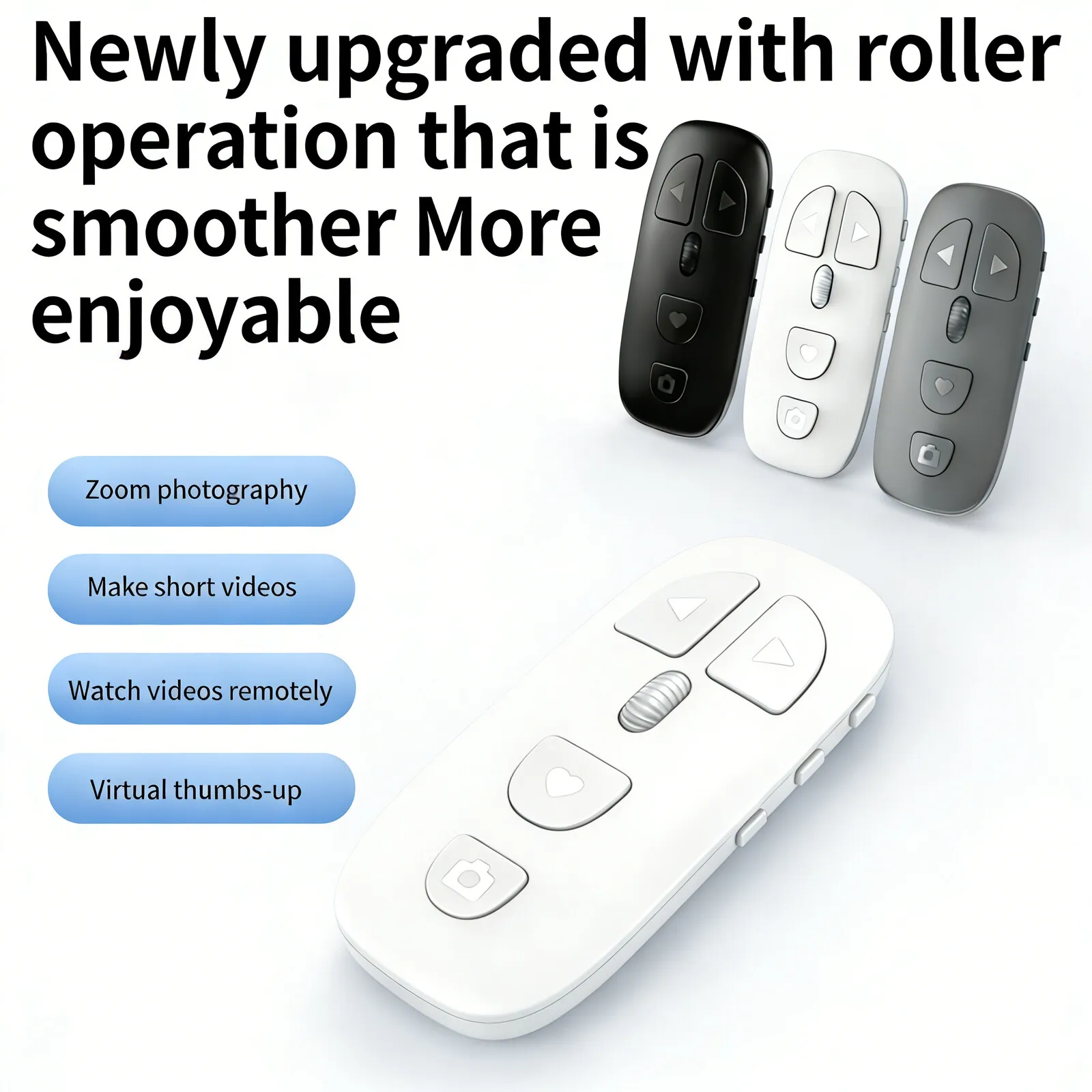 

Multifunction Handheld Bluetooth Air Mouse Remote Control Scroll Wheel for TikTok Youtube Browsing Selfie Video E-book Page Flip